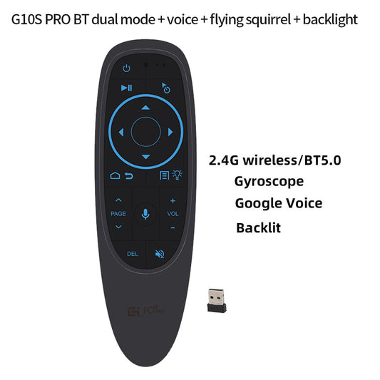 Linkifun™ G10S PRO Wireless Air Mouse Remote with Bluetooth 5.0, USB Port, Google Voice, and Backlit Keyboard – 2.4GHz